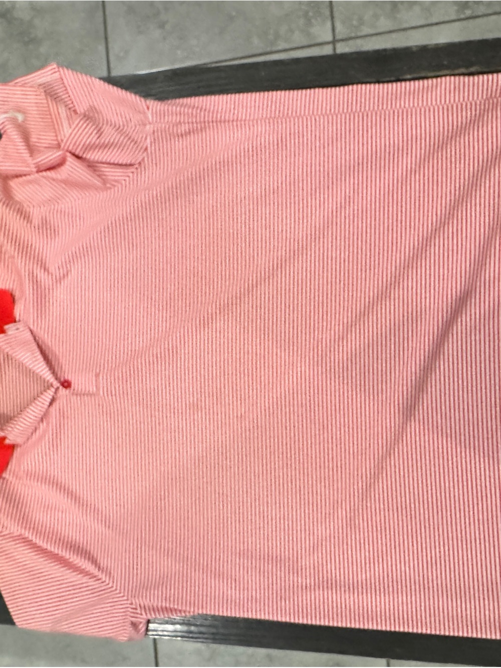 Nike Men's Pink Striped Polo Shirt